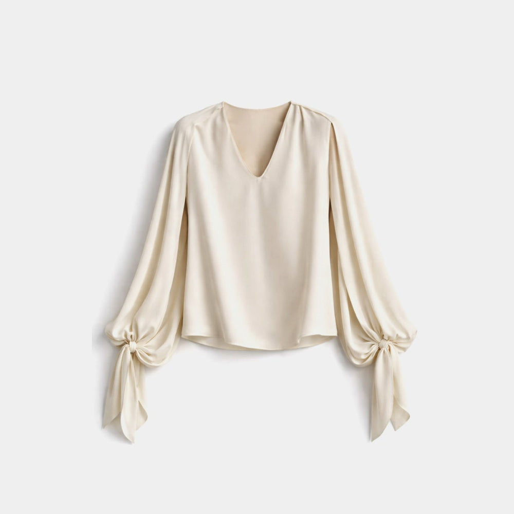 BLUSA CAPPA MISTO SETA CON SCIARPINA E LACCI