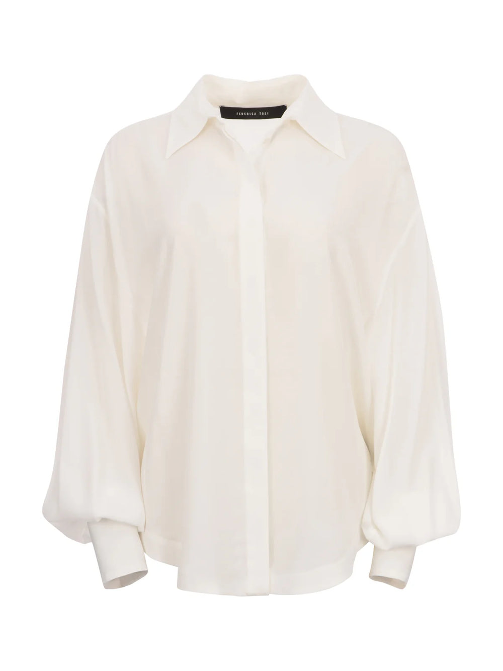 CAMICIA OVER CREPE DE CHINE BIANCA