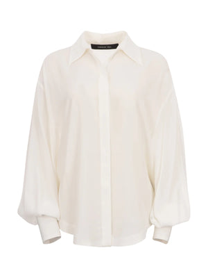 CAMICIA OVER CREPE DE CHINE BIANCA