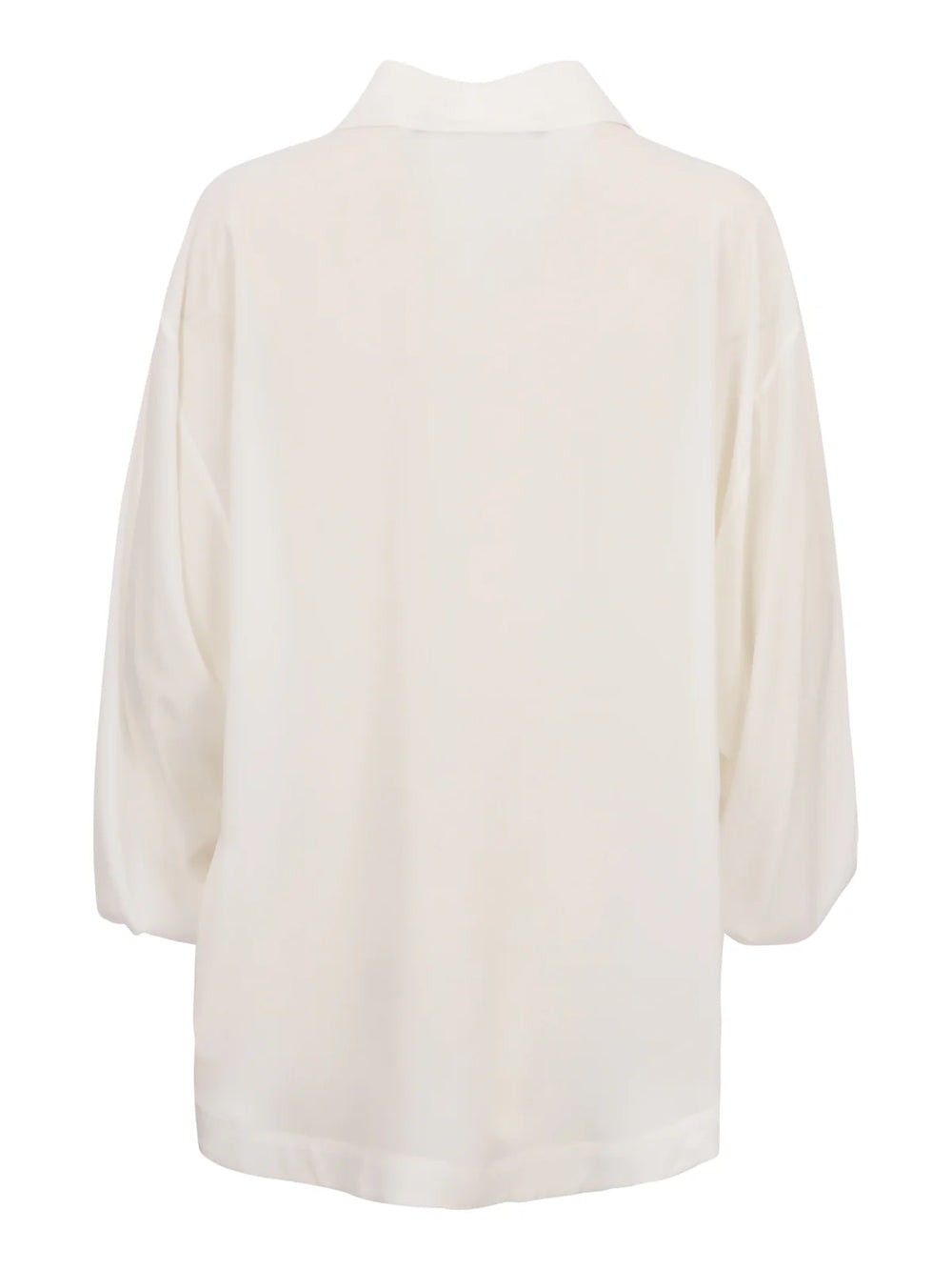 CAMICIA OVER CREPE DE CHINE BIANCA