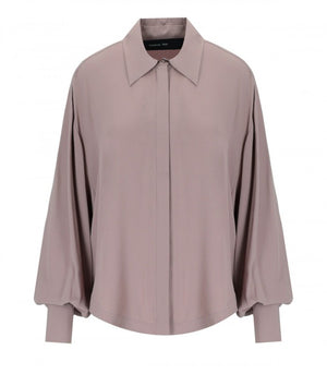 CAMICIA OVER CREPE DE CHINE BOIS DE ROSE