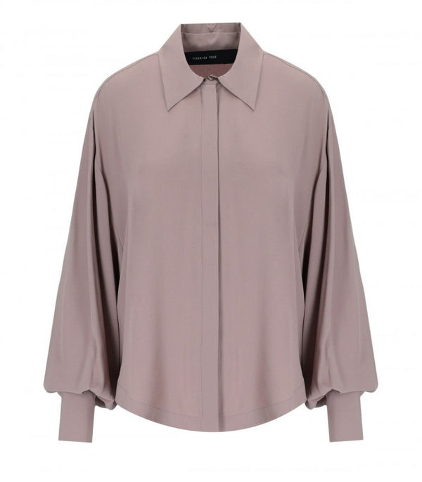 CAMICIA OVER CREPE DE CHINE BOIS DE ROSE