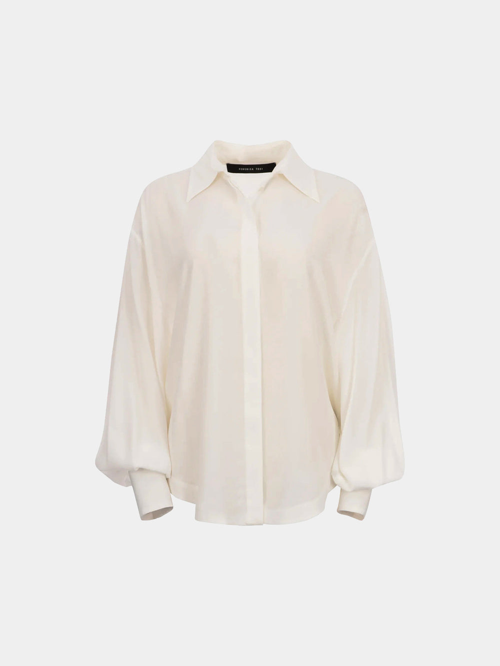 WHITE CREPE DE CHINE OVERSIZED SHIRT
