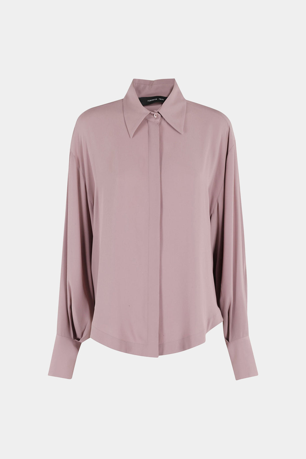 OVER CREPE DE CHINE BOIS DE ROSE SHIRT