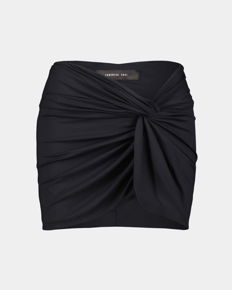 BLACK SHORT SKIRT COVER-UP