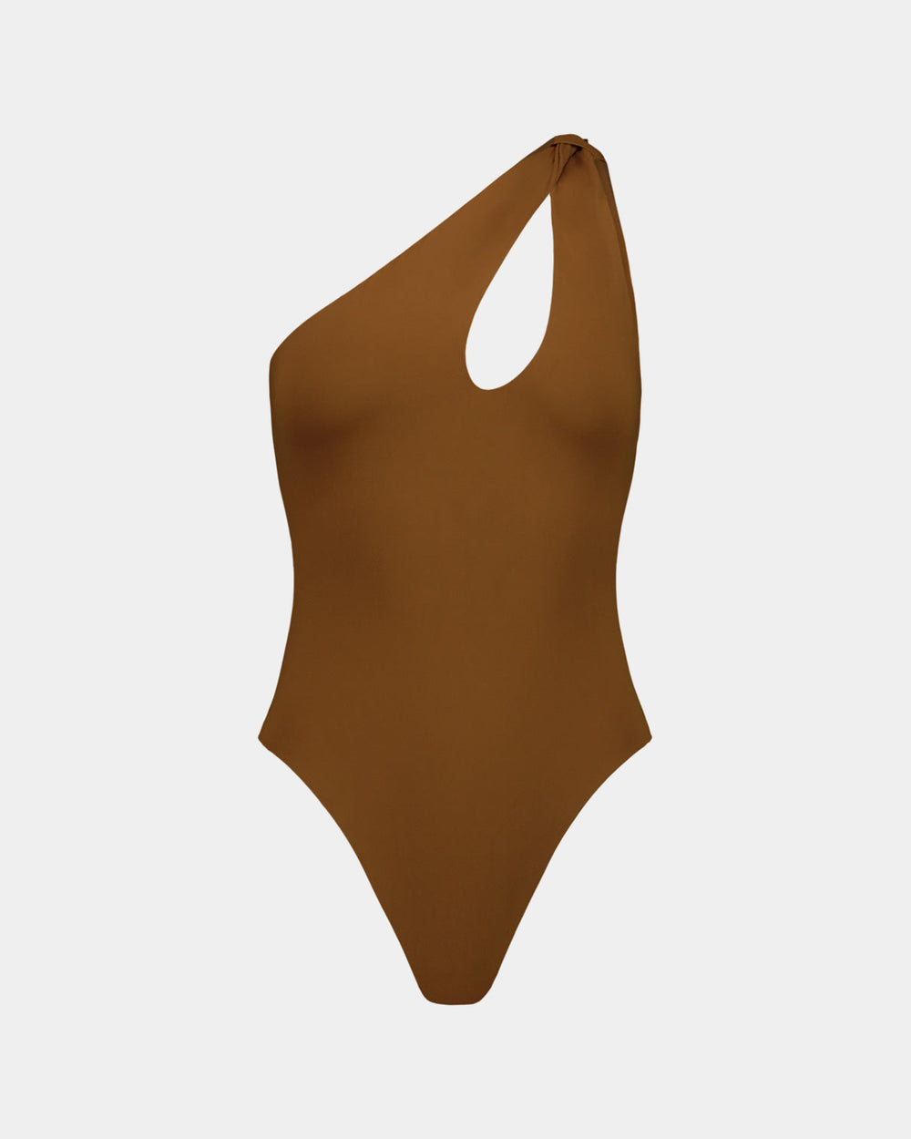 ONE-SHOULDER OIL KNOT SWIMSUIT