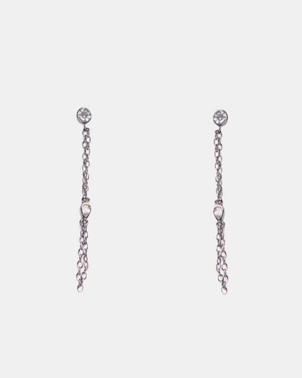 EARRING LINE RAIN BLACK