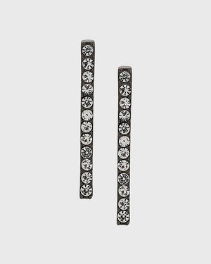 EARRINGS LOBO LINE BLACK DIAMOND