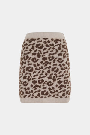 SPOTTED KNIT MINISKIRT