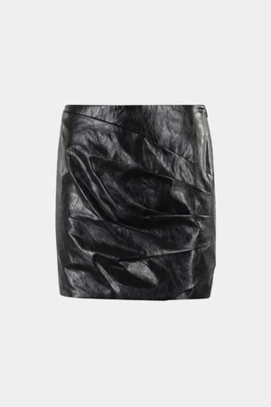 MINI-JUPE CUIR MÉTAL