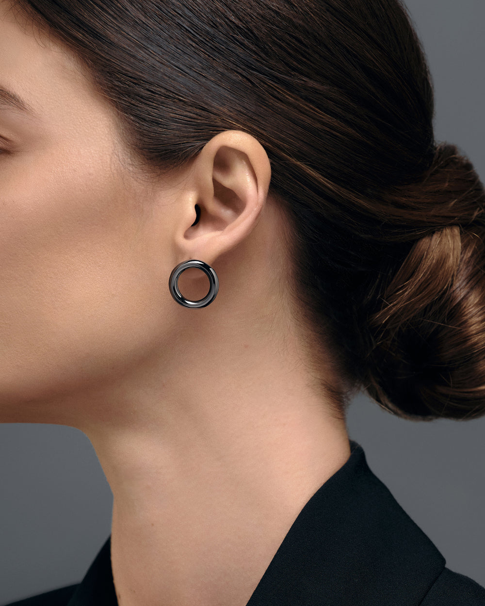EARRING CARRE' RUTHENIUM (4714204463237)