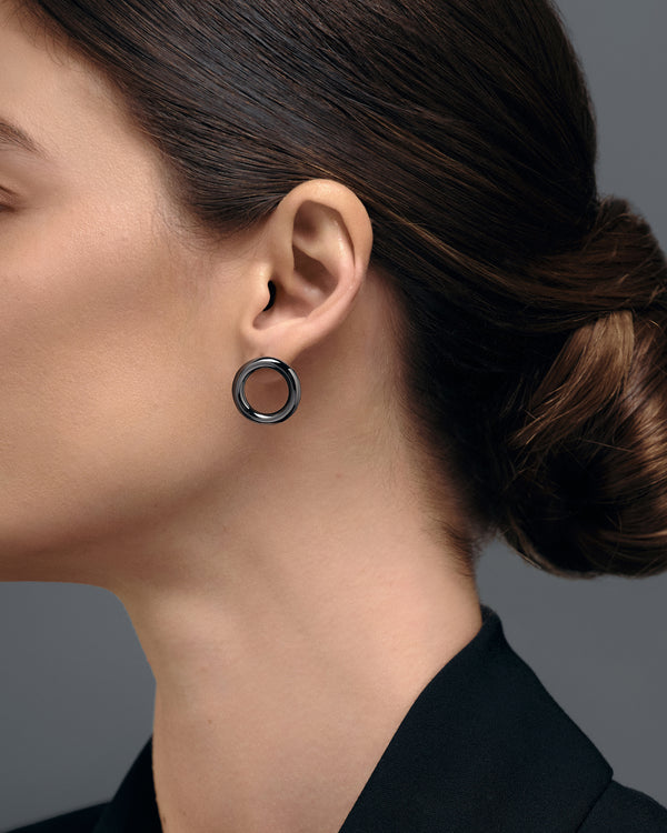 EARRING CARRE' RUTHENIUM (4714204463237)