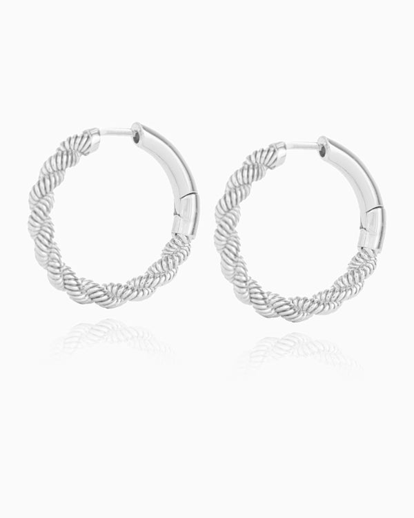 EARRING ROUND GRACE SILVER (7833663864992)