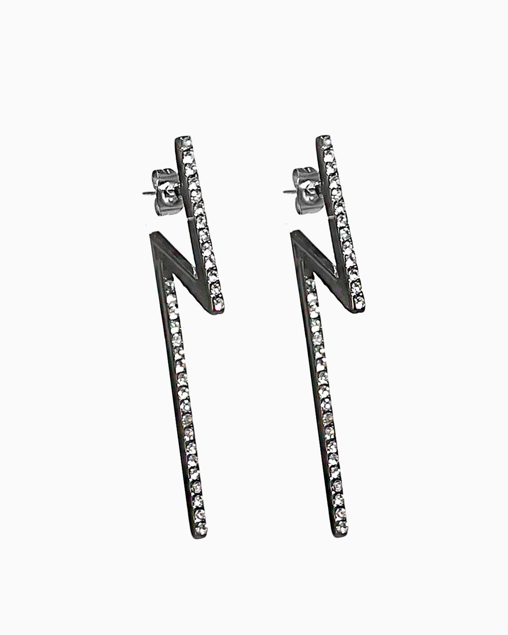 FLASH EARRINGS BLACK DIAMOND (2348646531132)