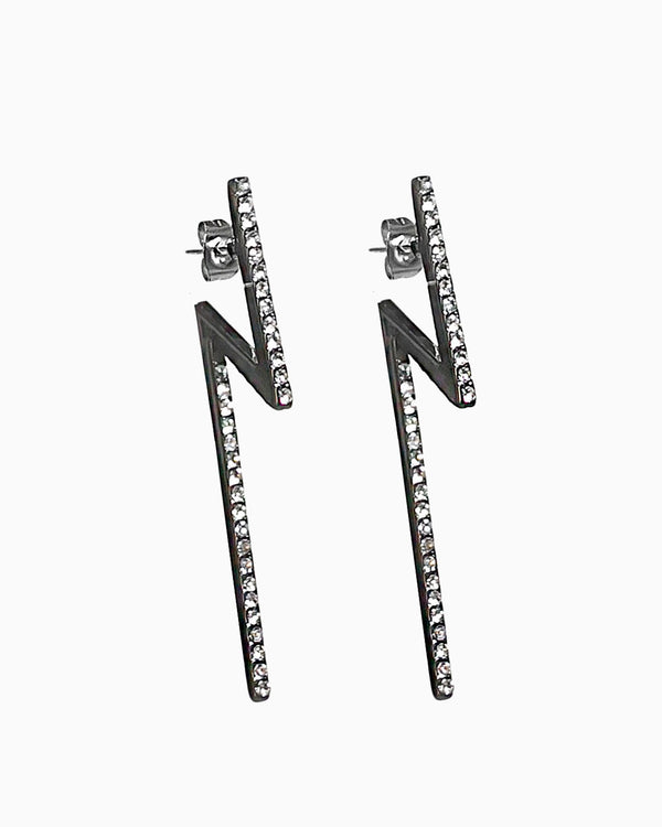 FLASH EARRINGS BLACK DIAMOND (2348646531132)