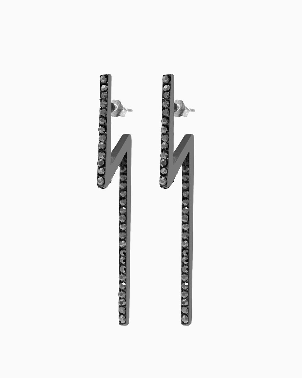 FLASH EARRINGS BLACK (722209079356)